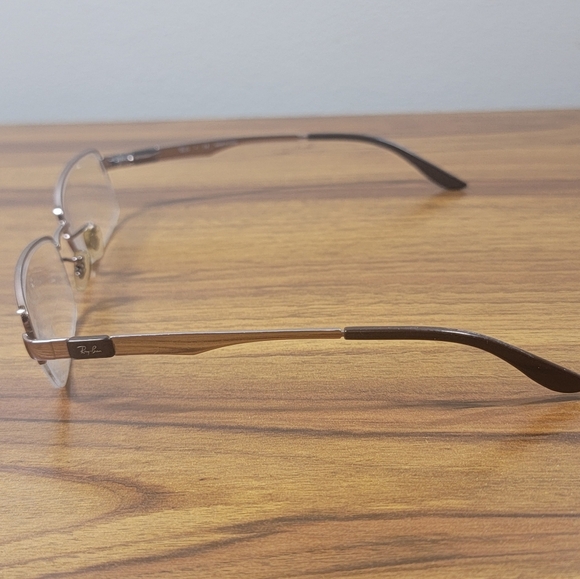Vtg Ray-Ban Eyeglasses RB 6158 2531 Brown Half Rim Metal Frame 53-18-140 2793 - Picture 2 of 6